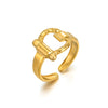 Stainless Steel Women's Opening Adjustable Letter Ring With Electroplating Simple Fashion Niche Style