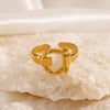 Stainless Steel Women's Opening Adjustable Letter Ring With Electroplating Simple Fashion Niche Style