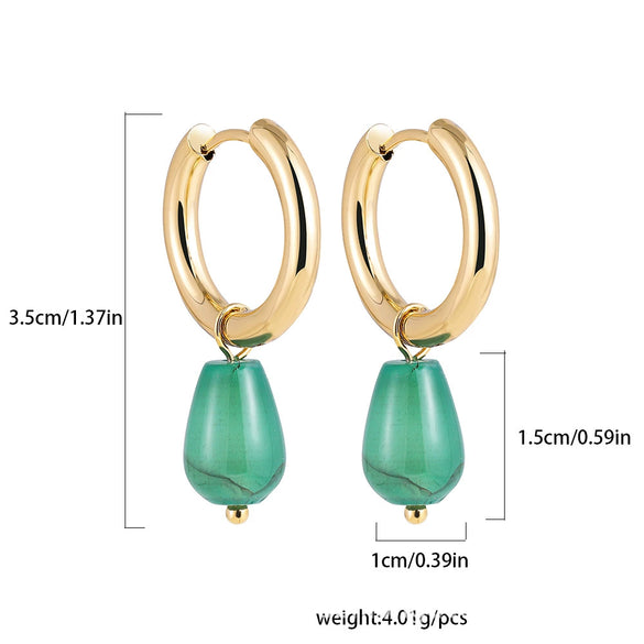 Stainless Steel Women's Retro Detachable Water Drop Earrings With Electroplating Treatment