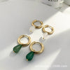 Stainless Steel Women's Retro Detachable Water Drop Earrings With Electroplating Treatment