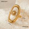 Stainless Steel Women's Ring With Flower Pattern And Electroplating Light Luxury Style