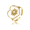 Stainless Steel Women's Ring With Flower Pattern And Electroplating Light Luxury Style