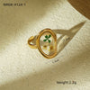Stainless Steel Women's Ring With Flower Pattern And Electroplating Light Luxury Style