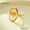 Stainless Steel Women's Ring With Flower Pattern And Electroplating Light Luxury Style