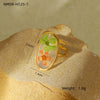 Stainless Steel Women's Ring With Flower Pattern And Electroplating Light Luxury Style