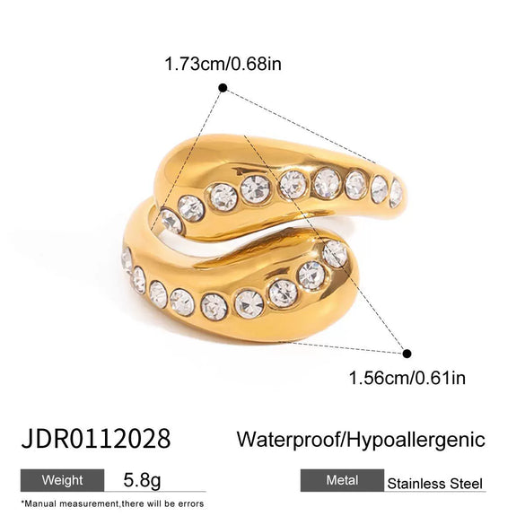 Stainless Steel Women's Ring With Geometric Pattern And Electroplating Light Luxury Style