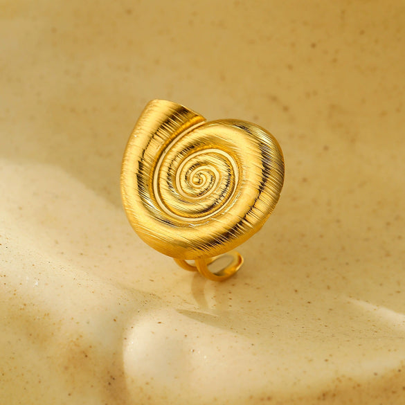 Stainless Steel Women's Ring With Starfish Marine Element And Electroplating Treatment Light Luxury Style