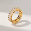 Stainless Steel Women's Rings Inlaid With Zircon Geometric Style Jewelry