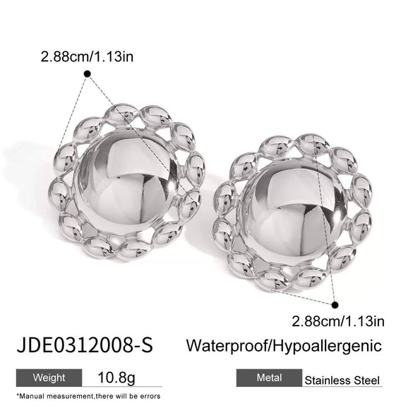 Stainless Steel Women's Simple Geometric Electroplated Sunflower Earrings