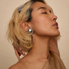 Stainless Steel Women's Simple Geometric Electroplated Sunflower Earrings