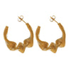Stainless Steel Women's Spring Cshaped Bamboo Twist Water Drop Asymmetry Pendant Earrings Jewelry Accessories Electroplated