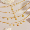 Stainless Steel Women's Stacked Doublelayer Chain Pendant Anklet With Star Pattern