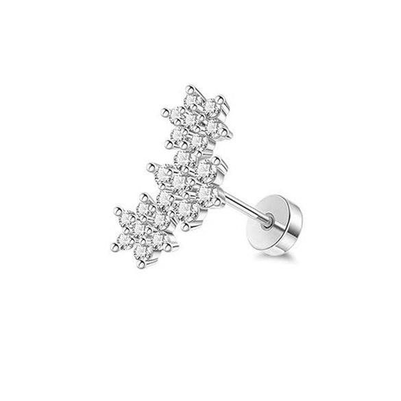 Stainless Steel Women's Star Shape Earrings With 14K Real Gold Plating