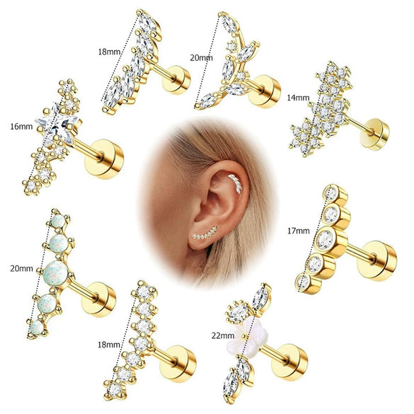 Stainless Steel Women's Star Shape Earrings With 14K Real Gold Plating
