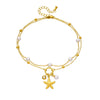 Stainless Steel Women's Starfish Star Pendant Doublelayered Anklet Foot Jewelry
