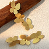Stainless Steel Women's Vintage Minimalist Geometric Butterfly Tassel Electroplated Earrings