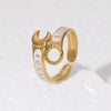 Stainless Steel Wrench Ring Electroplated With 18K Gold Trendy Cool Niche Design For Women