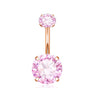 Stainless Steel Zircon Belly Button Ring And Nail Set With Star Pattern And Rose Gold Electroplating