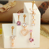 Stainless Steel Zircon Belly Button Ring And Nail Set With Star Pattern And Rose Gold Electroplating
