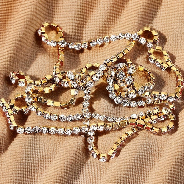 Stainless Steel Zircon Claw Chain Jewelry Necklace Bracelet Accessories