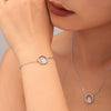 Stainless Steel Zircon Double Round Set Jewelry With Electroplating For Women Minimalist Style