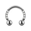 Stainless Steel Zircon Electroplated Gold Carved Inlaid Ushaped Earrings Nose Ring Ear Bone Ring