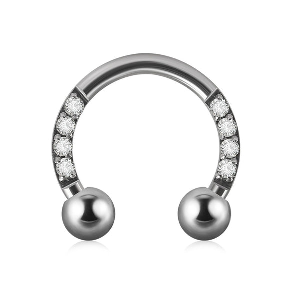 Stainless Steel Zircon Electroplated Gold Carved Inlaid Ushaped Earrings Nose Ring Ear Bone Ring