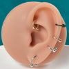 Stainless Steel Zircon Electroplated Gold Carved Inlaid Ushaped Earrings Nose Ring Ear Bone Ring