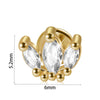 Stainless Steel Zircon Electroplated Heart Pattern Inner Tooth Lip Nail Snake Leaf Earrings