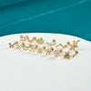 Stainless Steel Zircon Electroplated Heart Pattern Inner Tooth Lip Nail Snake Leaf Earrings