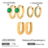 Stainless Steel Zircon Geometric Earrings Electroplated