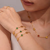 316L Stainless Steel Zircon Light Luxury Necklace Bracelet Suit Pvd Electroplated