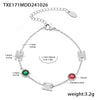 316L Stainless Steel Zircon Light Luxury Necklace Bracelet Suit Pvd Electroplated