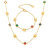 316L Stainless Steel Zircon Light Luxury Necklace Bracelet Suit Pvd Electroplated