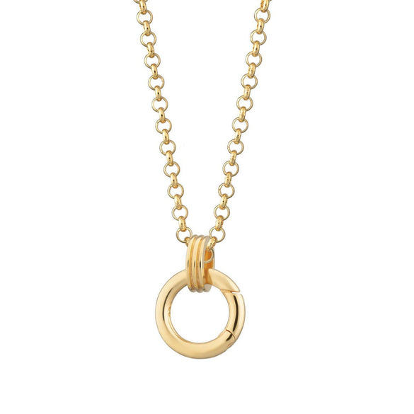 Stainless Steel Zircon Necklace Pendant Furnace Vacuum Plated 18K Gold Birthstone Valentine's Day Style