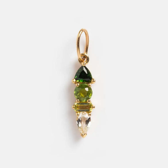 Stainless Steel Zircon Necklace Pendant Furnace Vacuum Plated 18K Gold Birthstone Valentine's Day Style