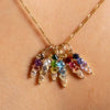 Stainless Steel Zircon Necklace Pendant Furnace Vacuum Plated 18K Gold Birthstone Valentine's Day Style