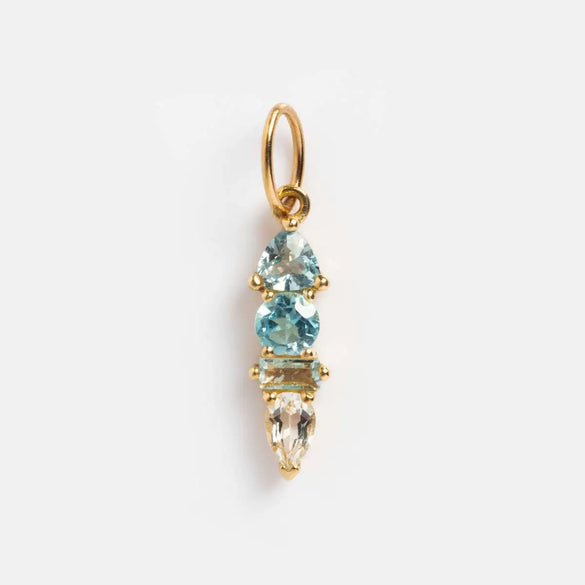 Stainless Steel Zircon Necklace Pendant Furnace Vacuum Plated 18K Gold Birthstone Valentine's Day Style