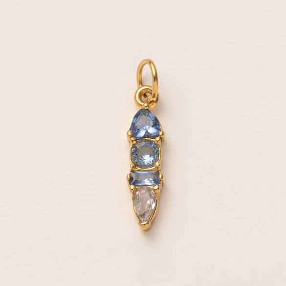 Stainless Steel Zircon Necklace Pendant With Vacuum Electroplated 18K Gold For December Birthstone Or Valentine's Day