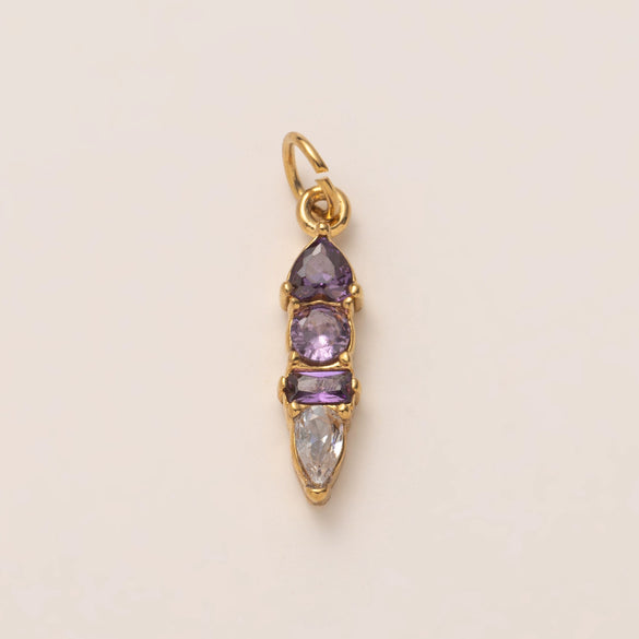 Stainless Steel Zircon Necklace Pendant With Vacuum Electroplated 18K Gold For December Birthstone Or Valentine's Day
