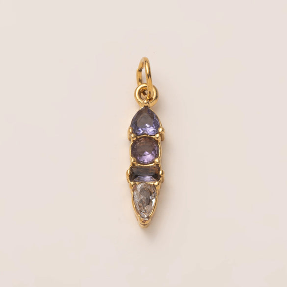 Stainless Steel Zircon Necklace Pendant With Vacuum Electroplated 18K Gold For December Birthstone Or Valentine's Day