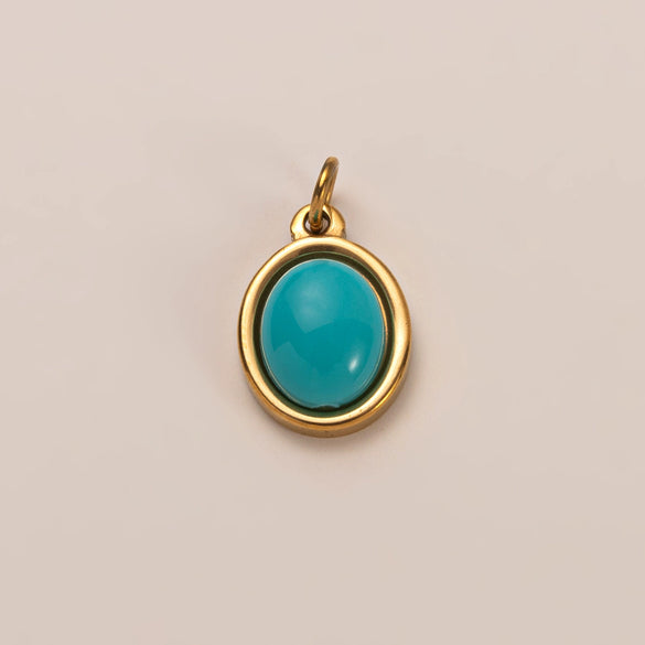 Stainless Steel Zircon Necklace Pendant With Vacuum Plating And December Birthstone For Valentine's Day