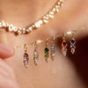 Stainless Steel Zircon Necklace Pendant With Vacuum Plating And December Birthstone For Valentine's Day