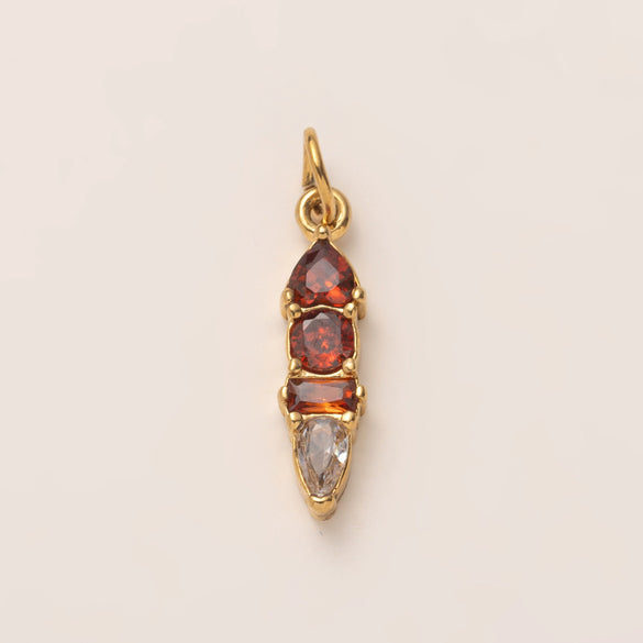 Stainless Steel Zircon Necklace Pendant With Vacuum Plating And December Birthstone For Valentine's Day