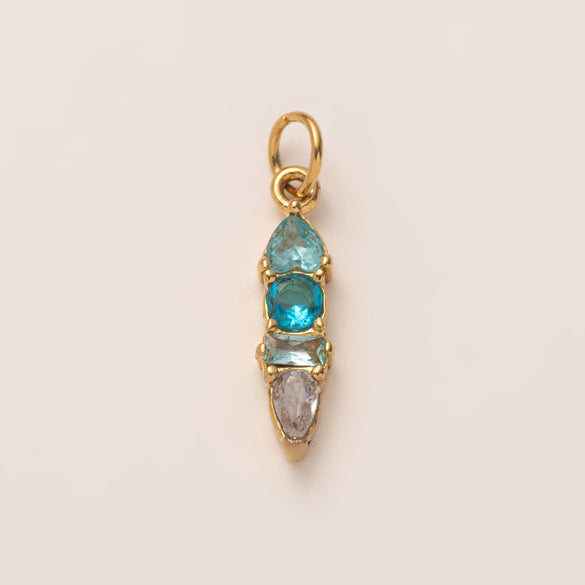 Stainless Steel Zircon Necklace Pendant With Vacuum Plating And December Birthstone For Valentine's Day