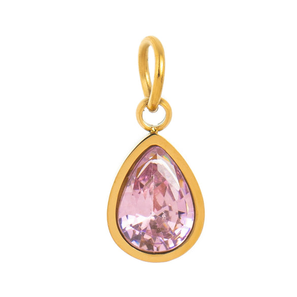 Stainless Steel Zircon Necklace Pendant With Vacuum Plating And December Birthstone For Valentine's Day