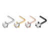 Stainless Steel Zircon Nose Ring Clawshaped Fivestar Love Sshaped Lshaped Electroplating Unisex