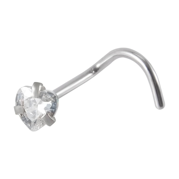 Stainless Steel Zircon Nose Ring Clawshaped Fivestar Love Sshaped Lshaped Electroplating Unisex