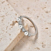 Stainless Steel Zircon Shell Bead Geometric Fashion Women's Ring