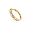 Stainless Steel Zircon Shell Bead Geometric Fashion Women's Ring